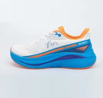 Custom Unisex Mesh Running Shoes with Enhanced Blue-Orange Cushion Sole