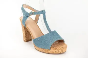 Women's High Heels with Cork Print