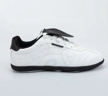 Custom White PU Casual Sneakers with Brown Rubber Sole for Unisex Wholesale