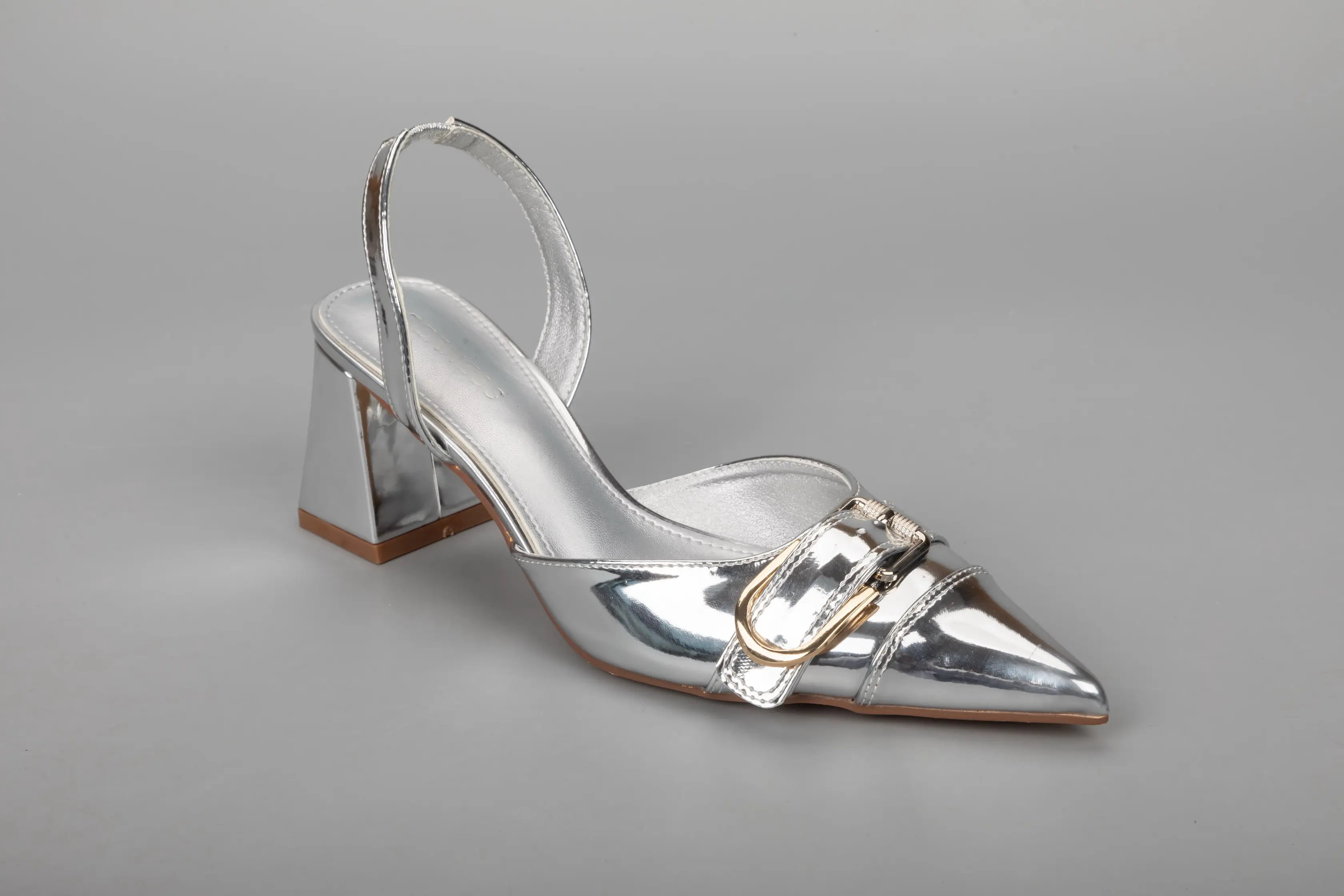 Custom Silver Ladies Square Heels – Modern Glamour with Everyday Comfort